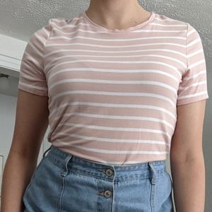 Pink & white striped T-shirt